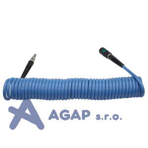 Spir&aacute;lov&aacute; PU hadice 10 m, &oslash; 8/12 mm, 8 bar s rychlospojkou