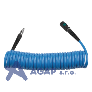 Spir&aacute;lov&aacute; PU hadice 7,5 m, &oslash; 8/12 mm, 8 bar s rychlospojkou