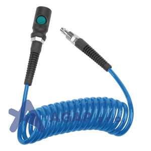 Spir&aacute;lov&aacute; PU hadice 3 m, &oslash; 5/8 mm, 10 bar s rychlospojkou