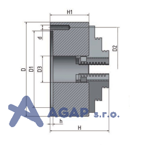 4-čelisťové sklíčidlo s centrickým upínáním ø 160 mm